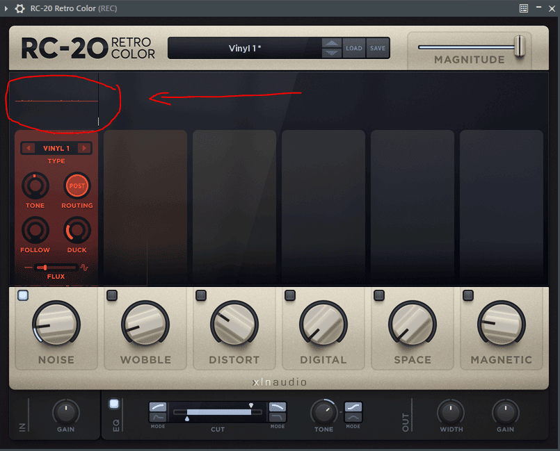 Screenshot of RC-20 plugin, I am using it for white noise, vinyl cracks.