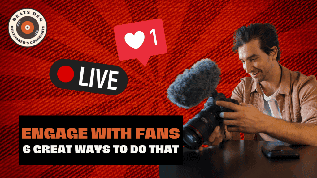 Content creator filming engaging live video with camera and microphone, illustrating effective fan interaction.